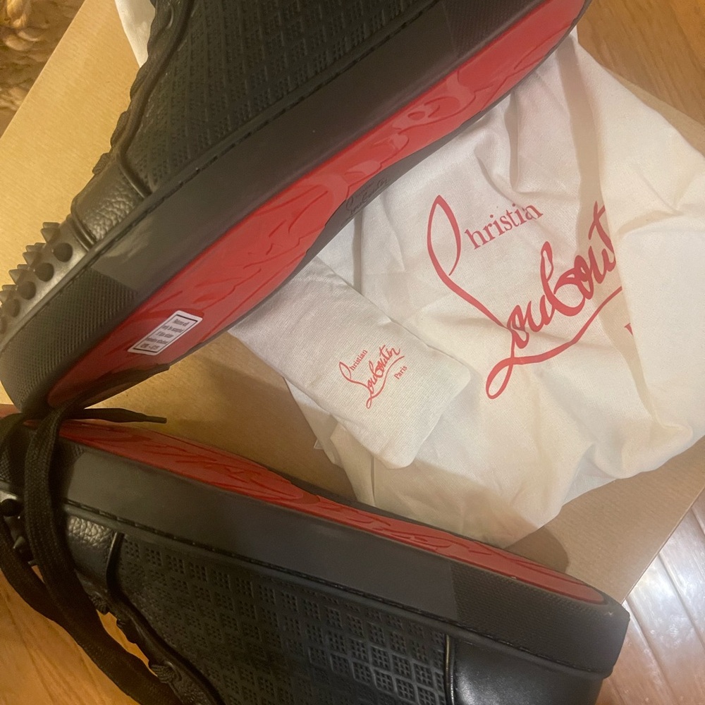 Christian Louboutin Black Spiked Sneakers - Picture 5 of 7